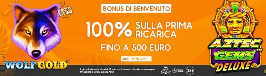 <p>Bonus Casino – Ricevi il 100% della prima ricarica fino a 500€. cod. BPRG500</p>